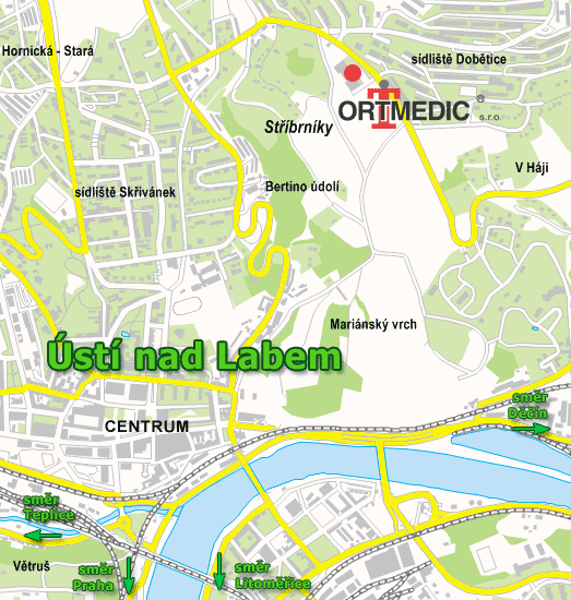 mapa Ústí nad Labem